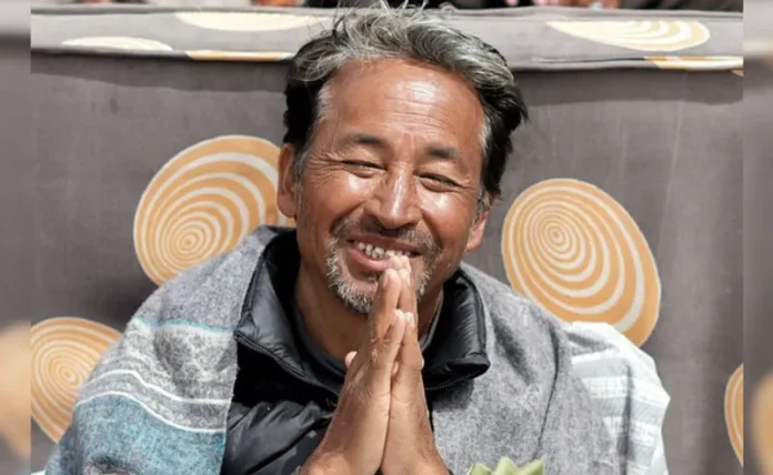 Sonam Wangchuk speaking at an event for SECMOL
