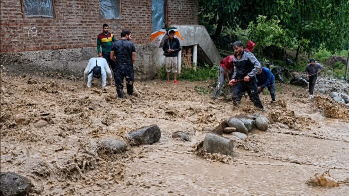 Destruction caused by flash floods in Jammu and Kashmir