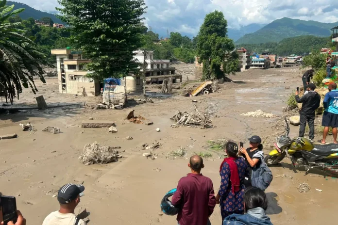 rescue operations in Nepal after flash floods