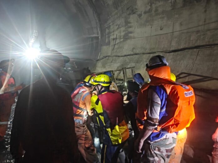 Rescue operation in Chamoli tunnel accident