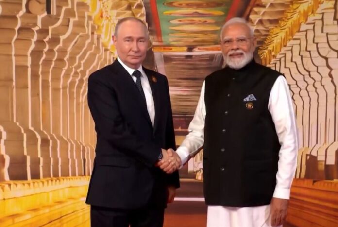 PM Modi greets Russian President Putin at the BRICS Summit